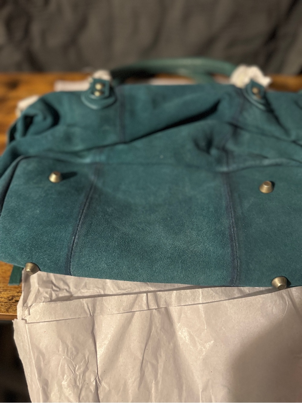 We the people Emerson tote mini Suede in Forest Green - Picture 7 of 10